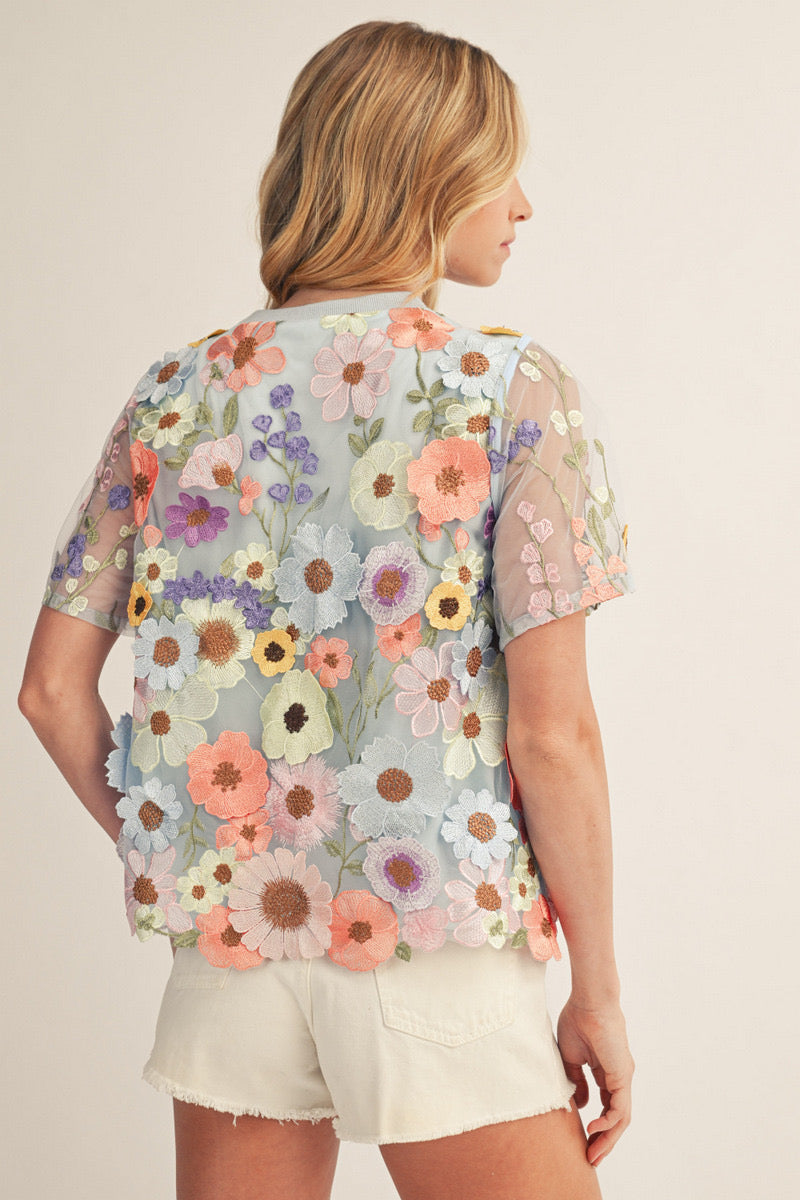3-D Floral Top