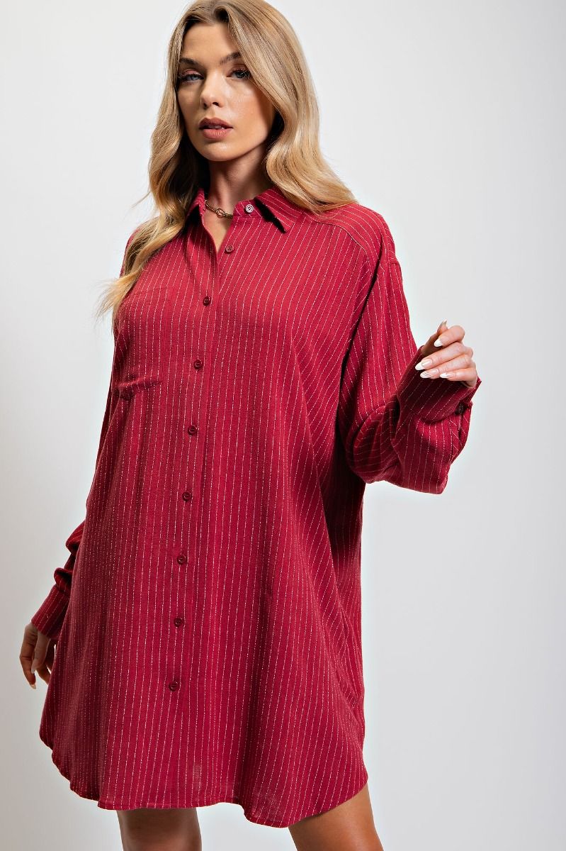 Pin Striped Shirt Dress
