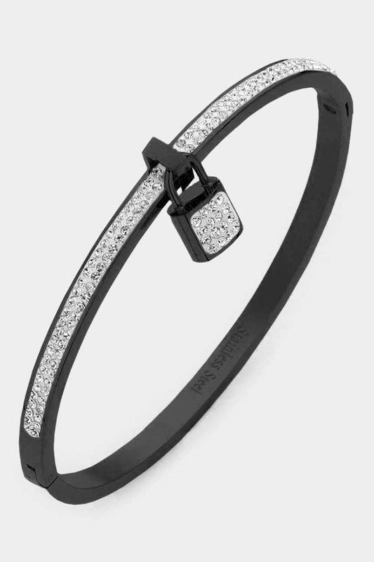 CZ Locket Bangle Bracelet