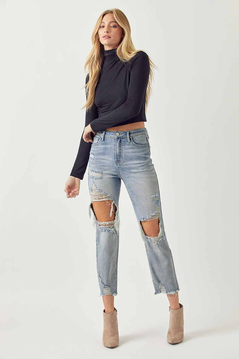 Gemma High Rise Straight Jeans