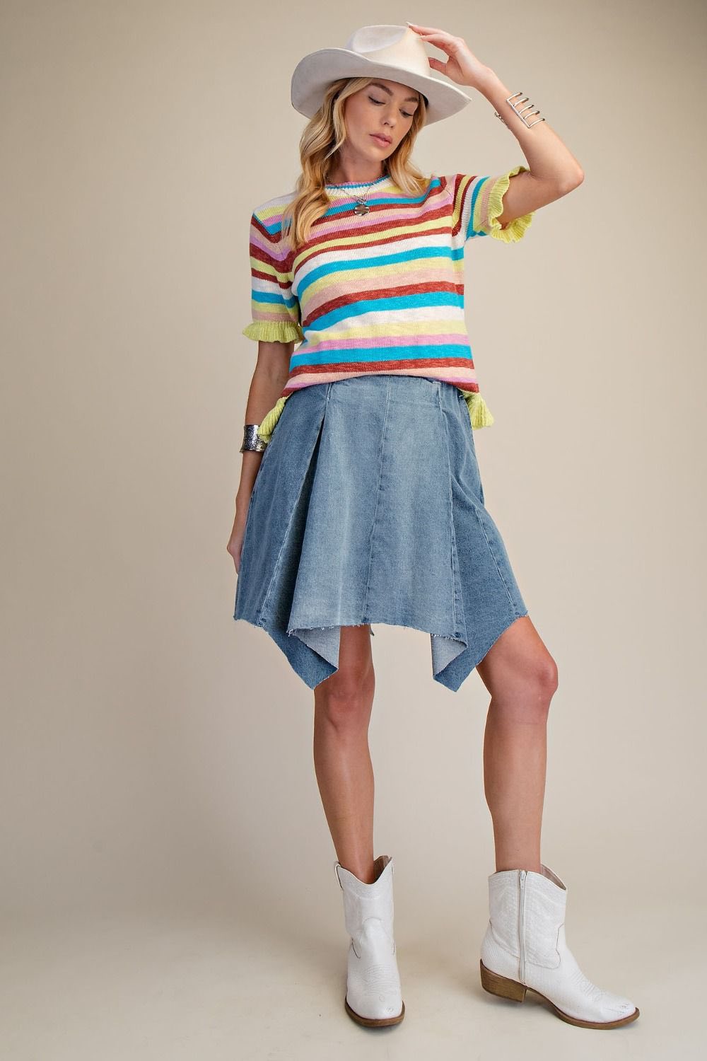 Asymmetrical Denim Skirt