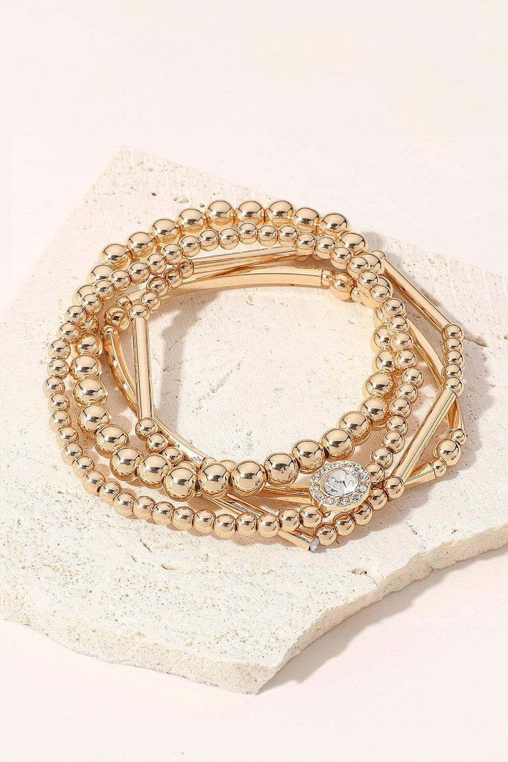 CZ Beaded Stack Bracelet