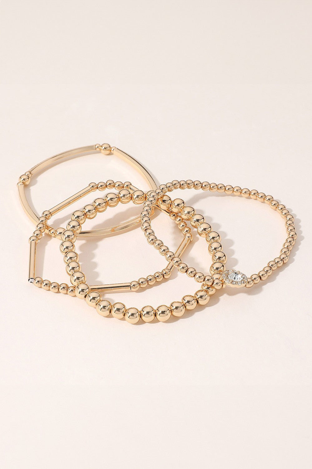 CZ Beaded Stack Bracelet