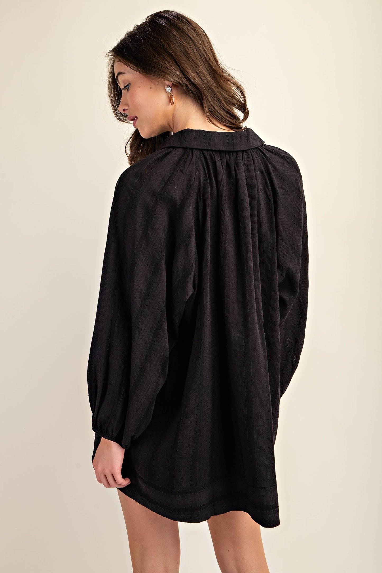 Black Mini Shirt Dress