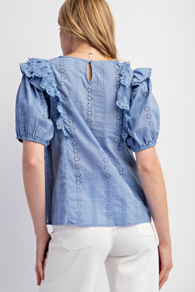 Eyelet Ruffle Top