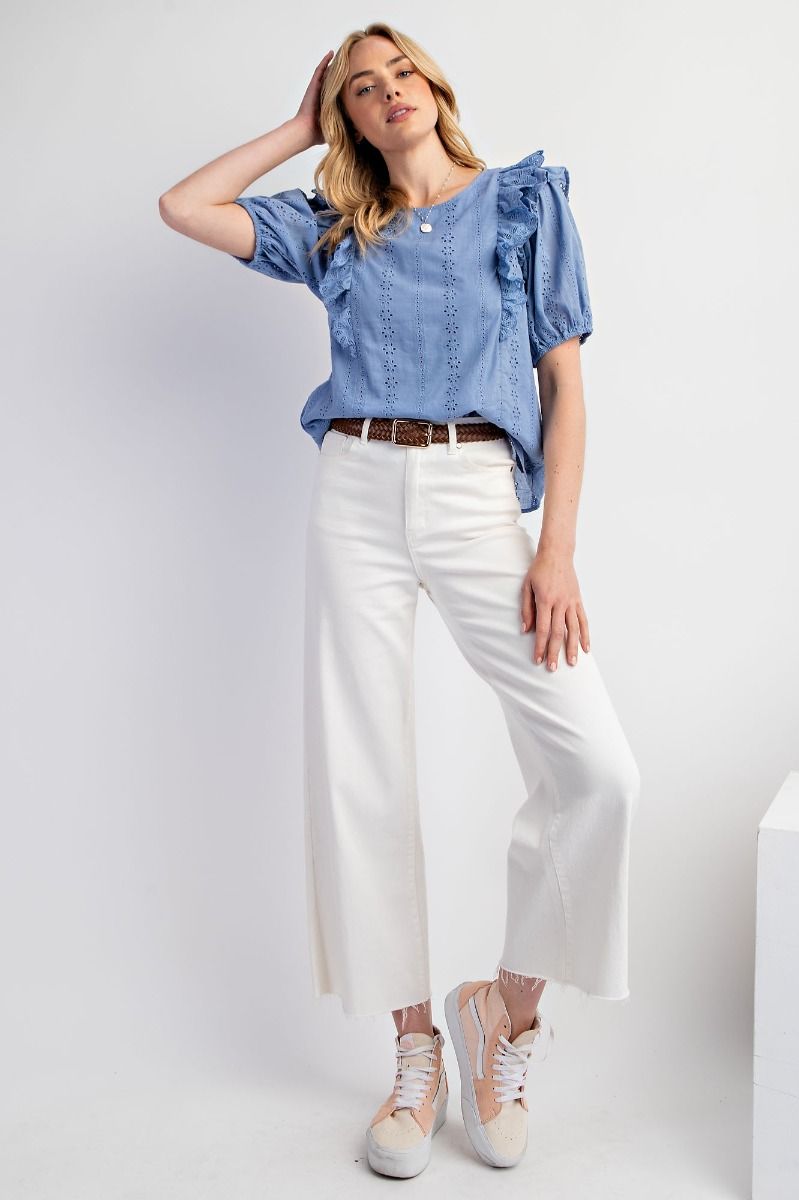 Eyelet Ruffle Top