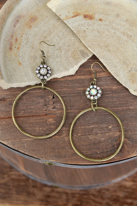 Bronze hoop with flower bling