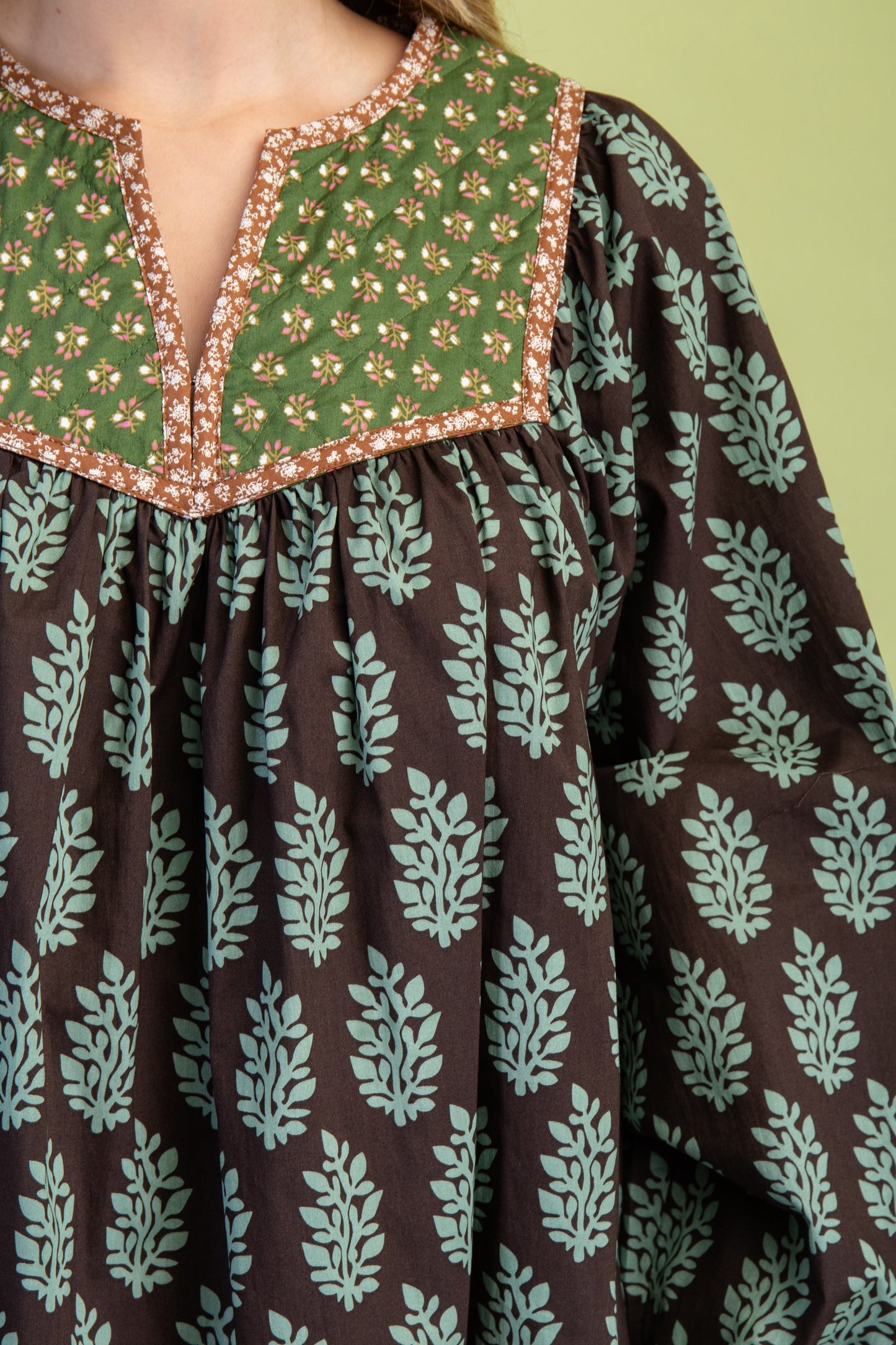 Contrast fabric dress