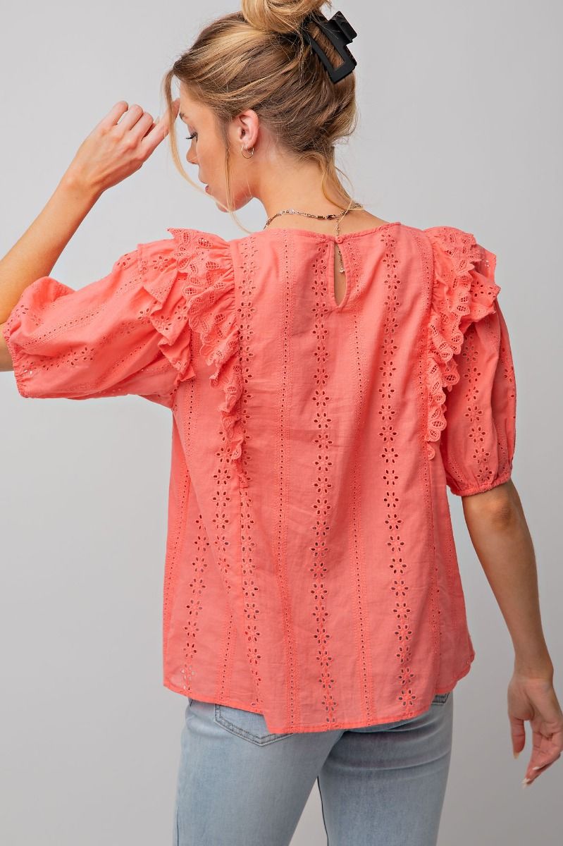 Eyelet Ruffle Top