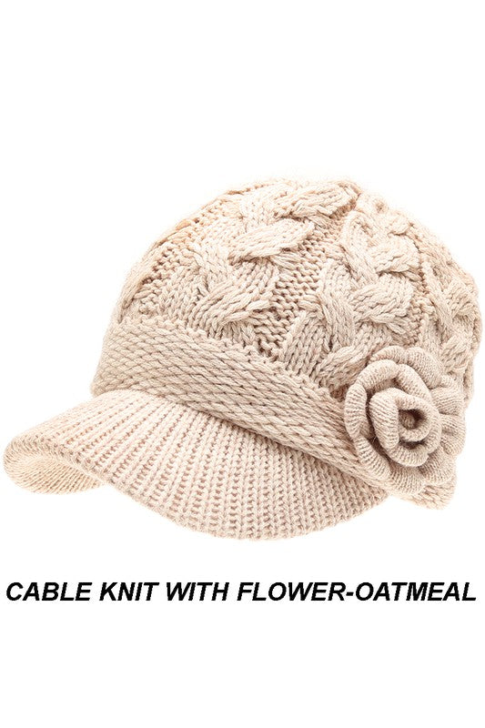 Crocheted Newsboy Visor Cap