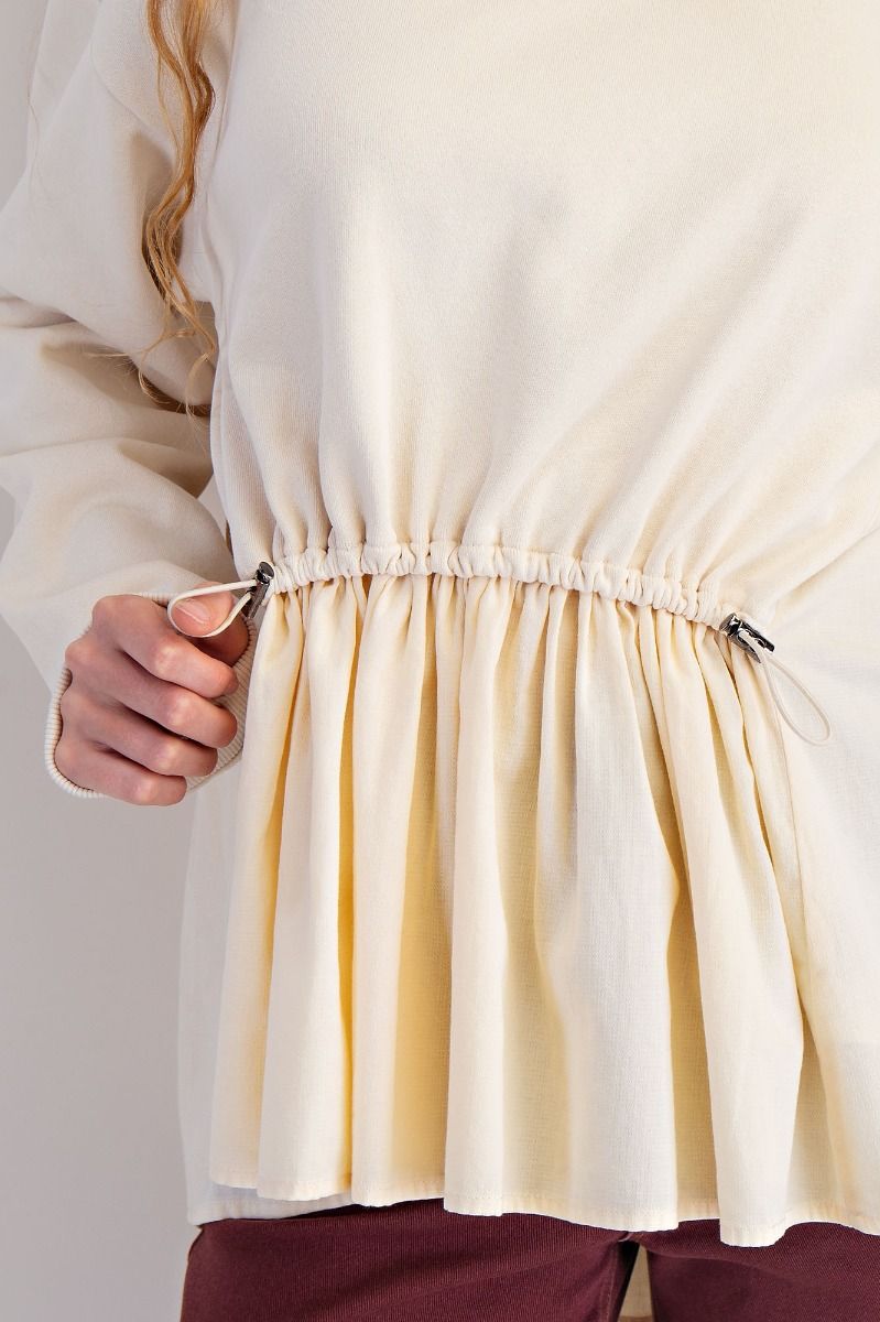 Cream Peplum Top