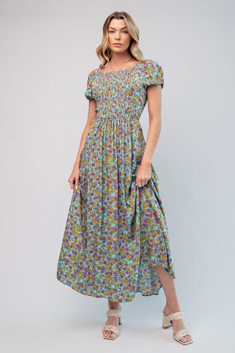 Retro Daisy Maxi Dress