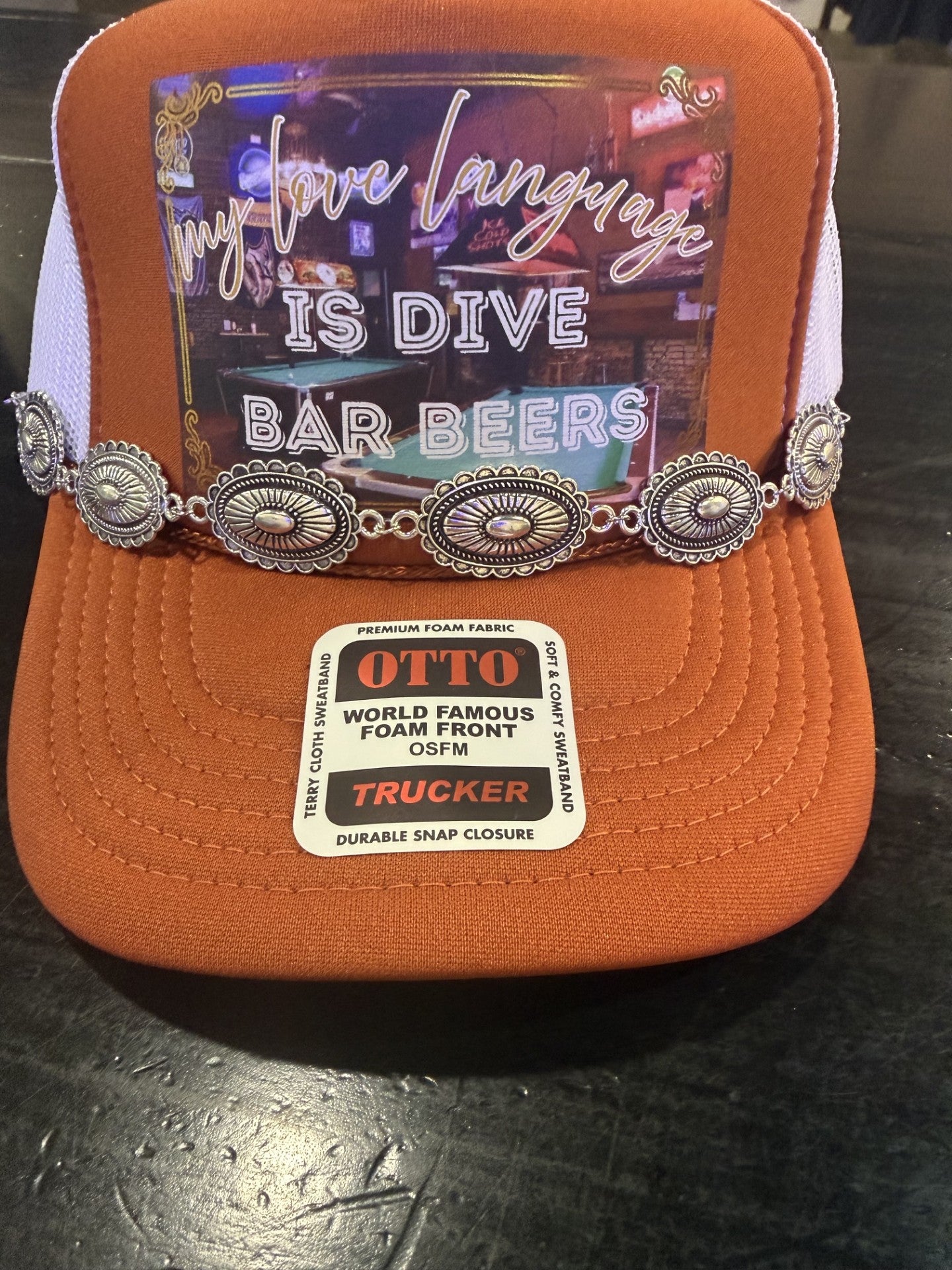 Love Language Dive Bar Beers hat w/chain