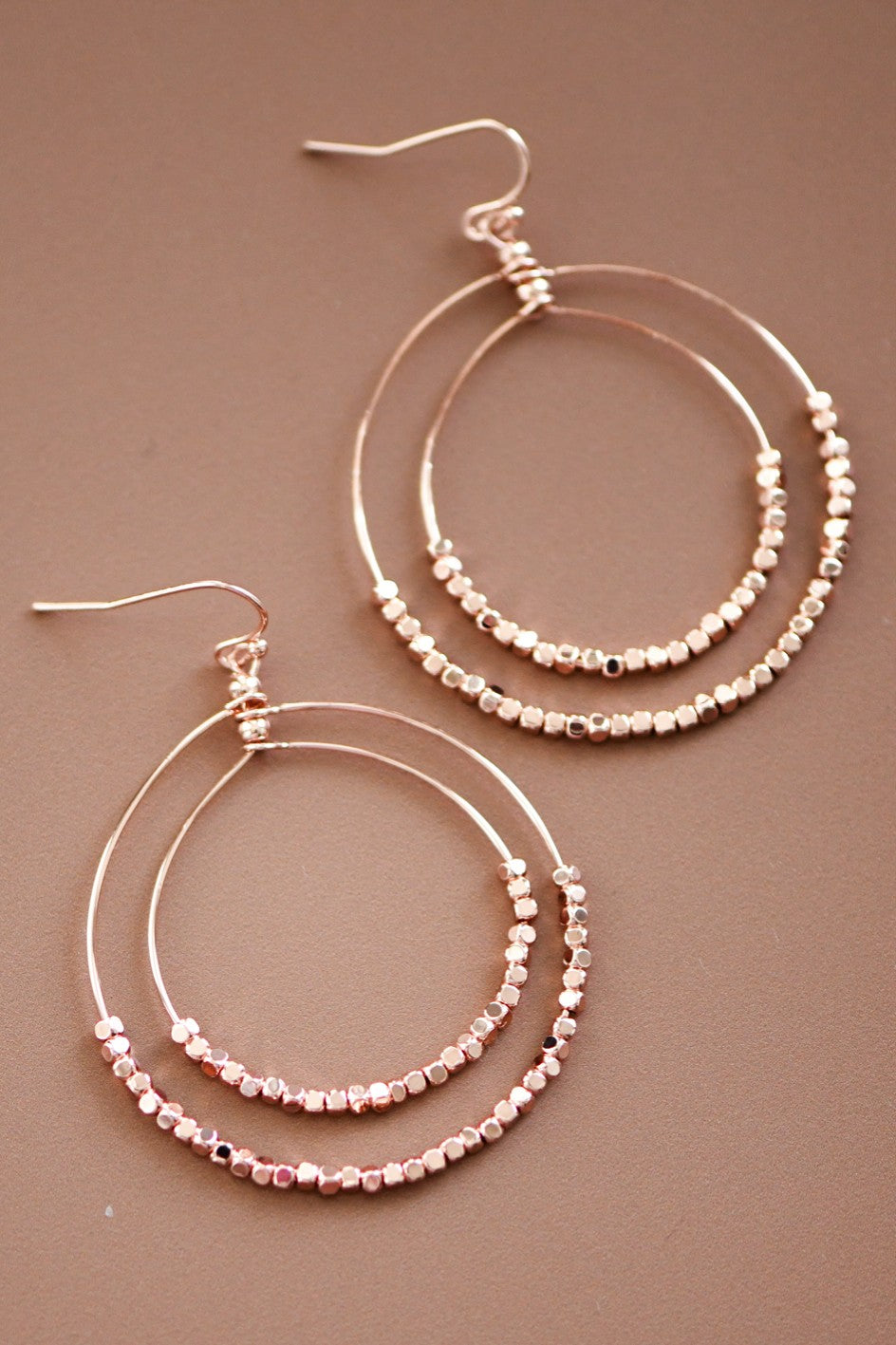 Double Circle Beaded Hoop Earring