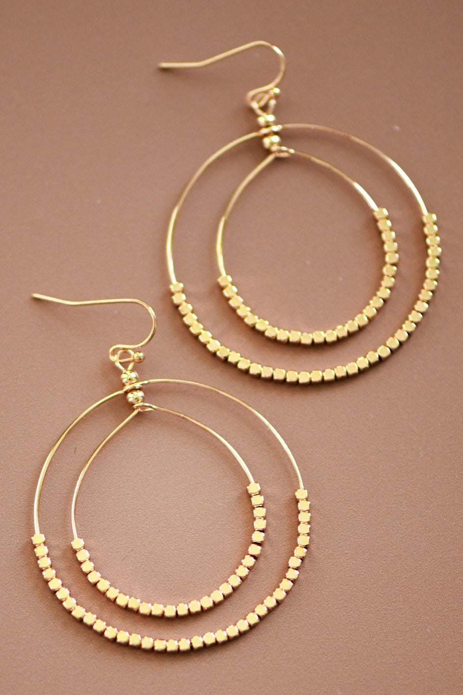 Double Circle Beaded Hoop Earring