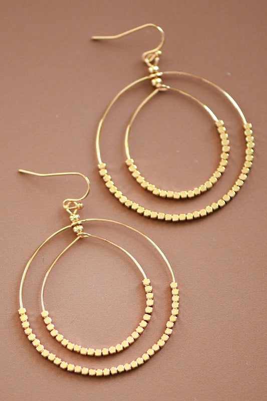 Double Circle Beaded Hoop Earring