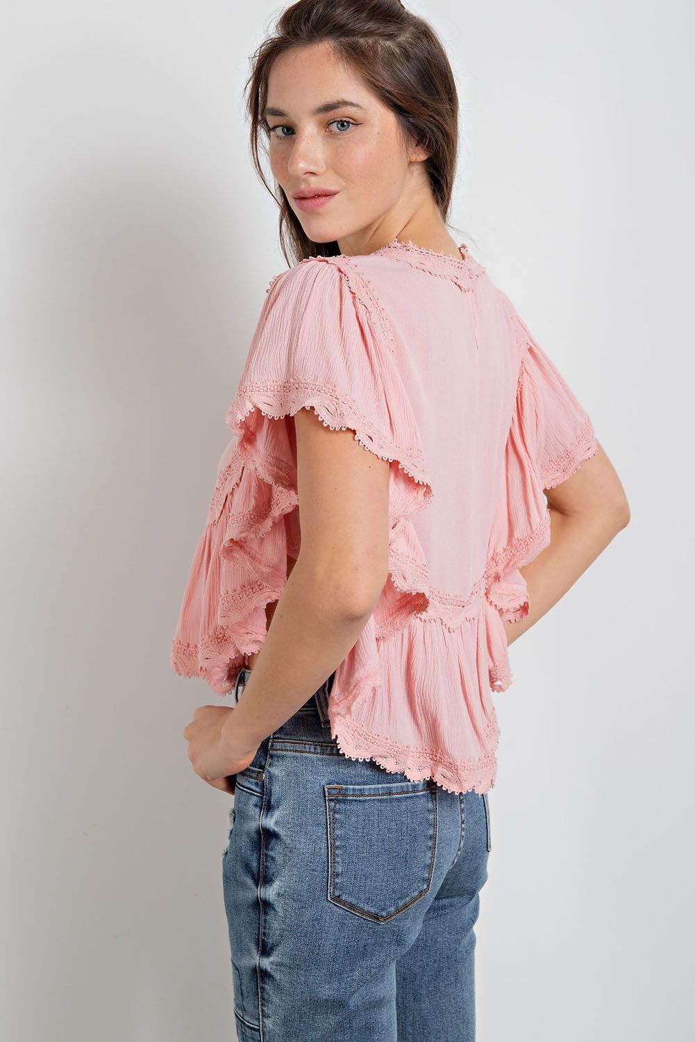 Pink Ruffled Top