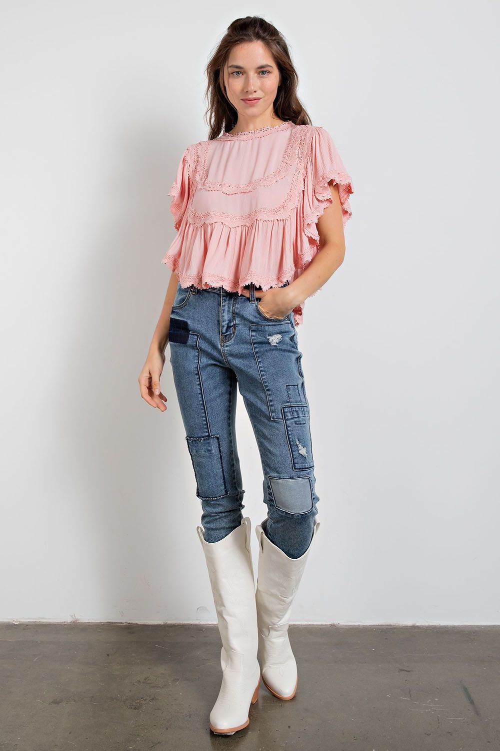 Pink Ruffled Top