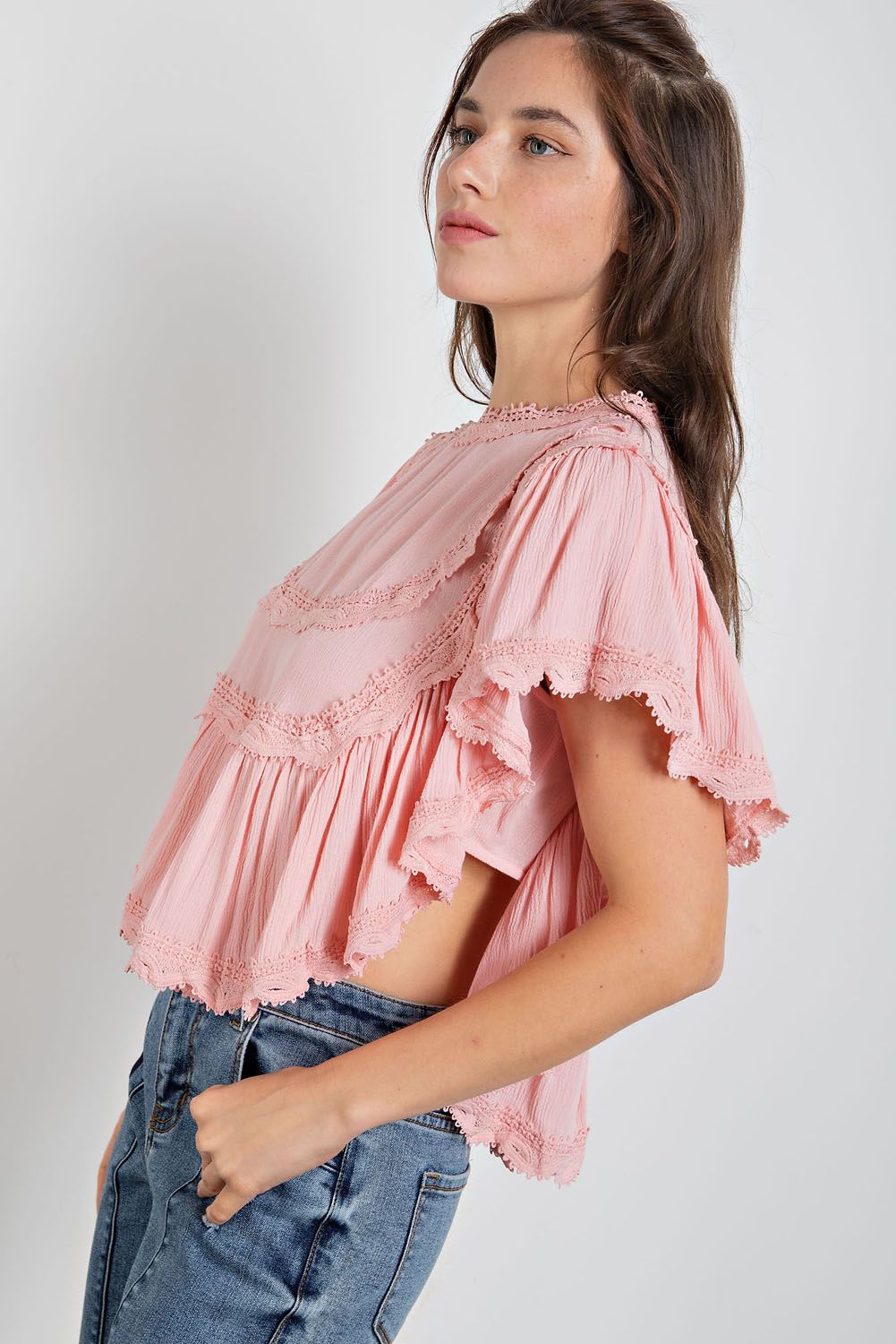 Pink Ruffled Top