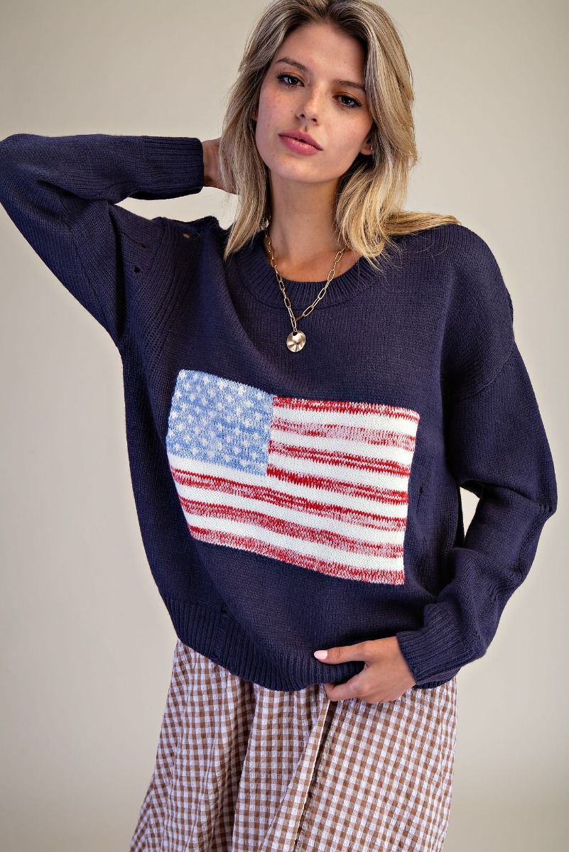 Navy Flag Sweater
