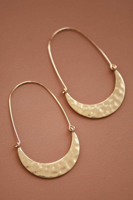 Hammered hoop earring