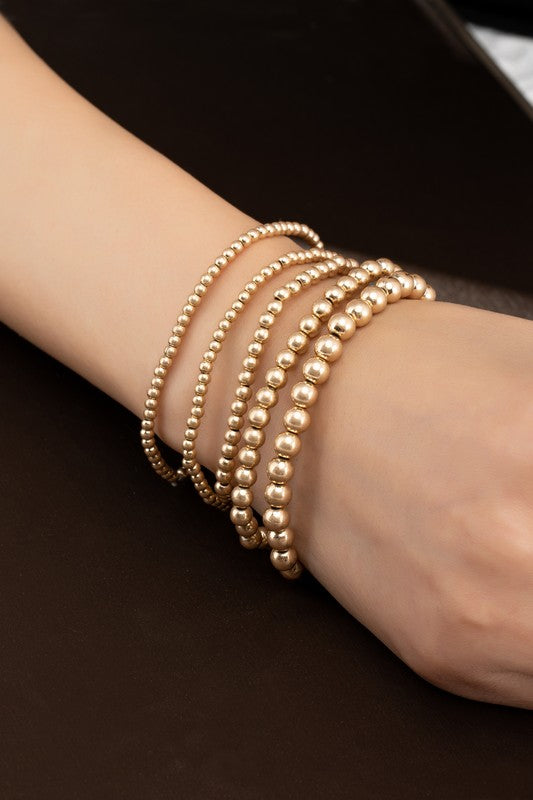 5 Row Stretch Ball Bead Bracelet