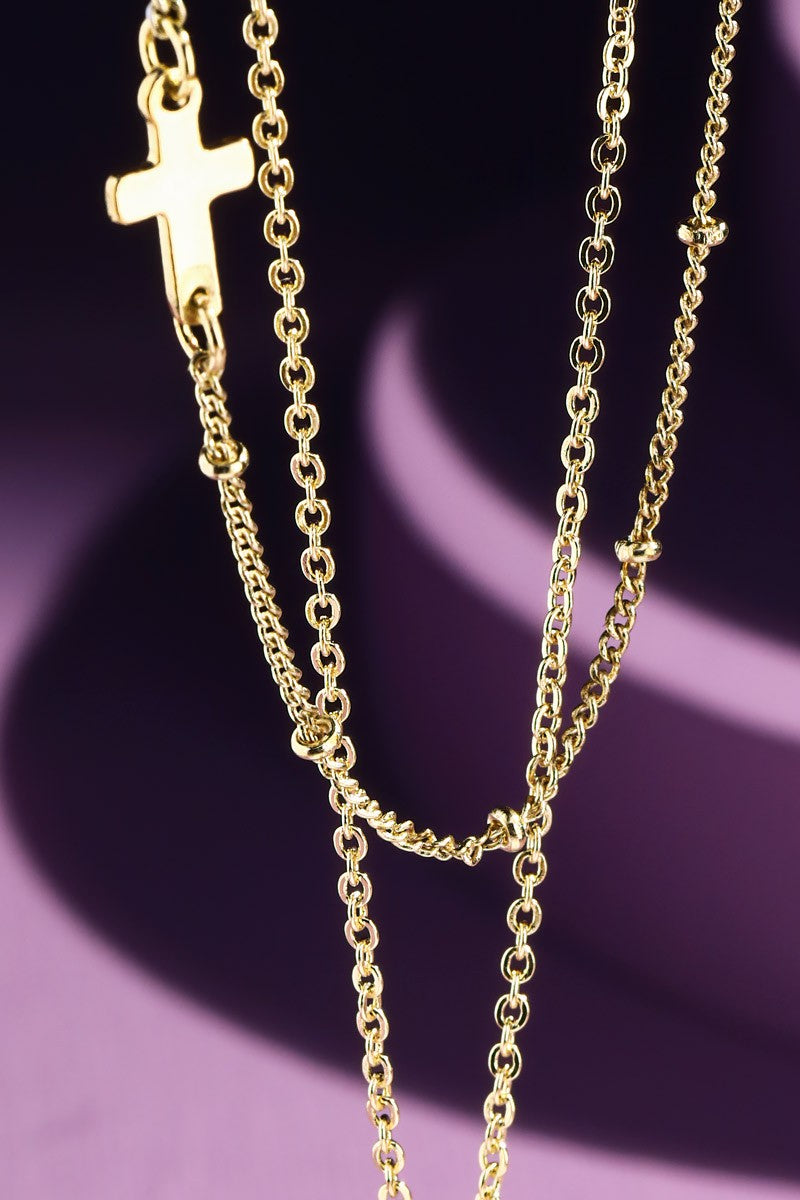 Double cross necklace