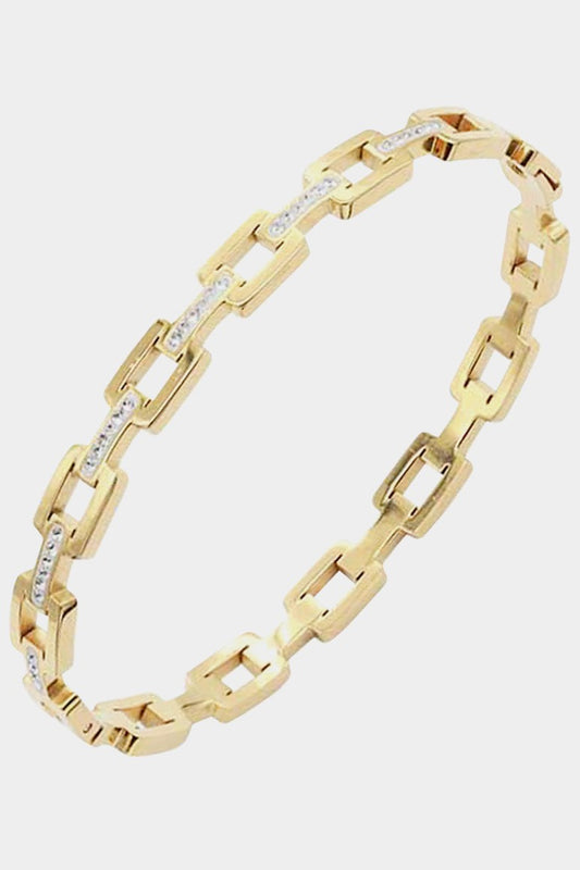 Hinged CZ paperclip bracelet