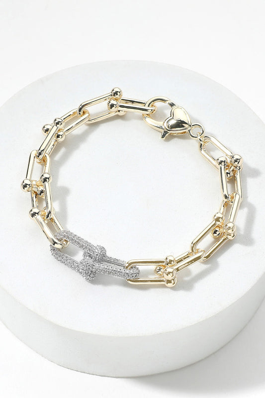 Gold Link CZ Bracelet