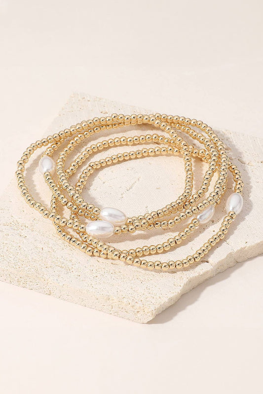 Pearl Beaded Stack Bracelet