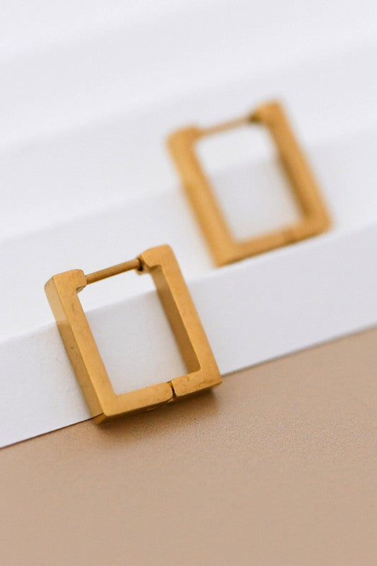 Small Square Hoop Gold
