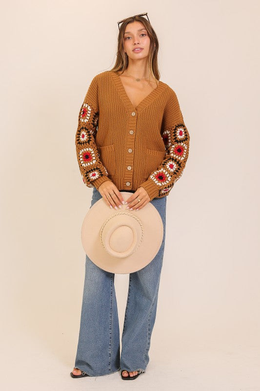 Brown GrannySquare Cardi