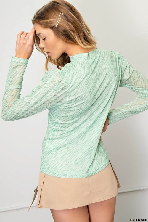 Green Mesh Spring Top
