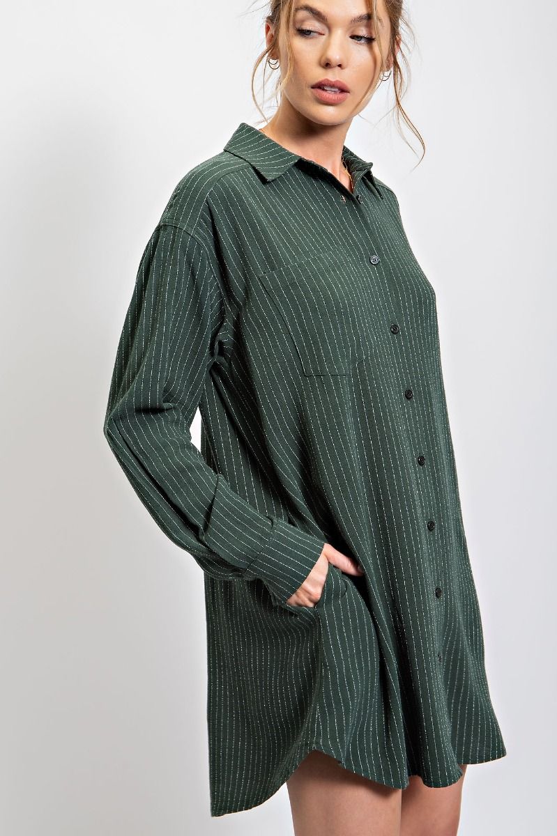 Pin Striped Shirt Dress