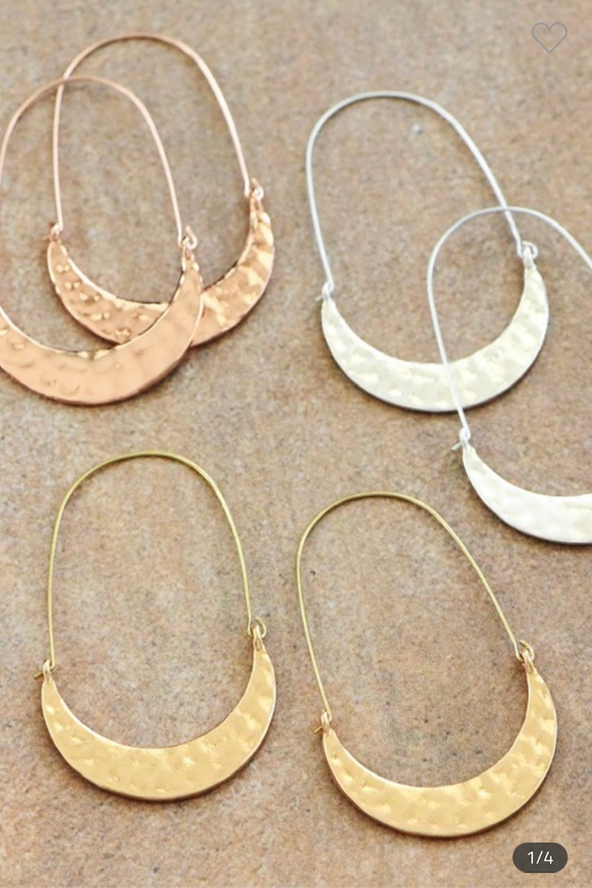 Hammered hoop earring