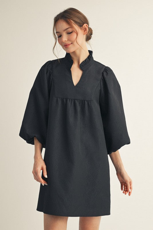 Textured Babydoll Dress