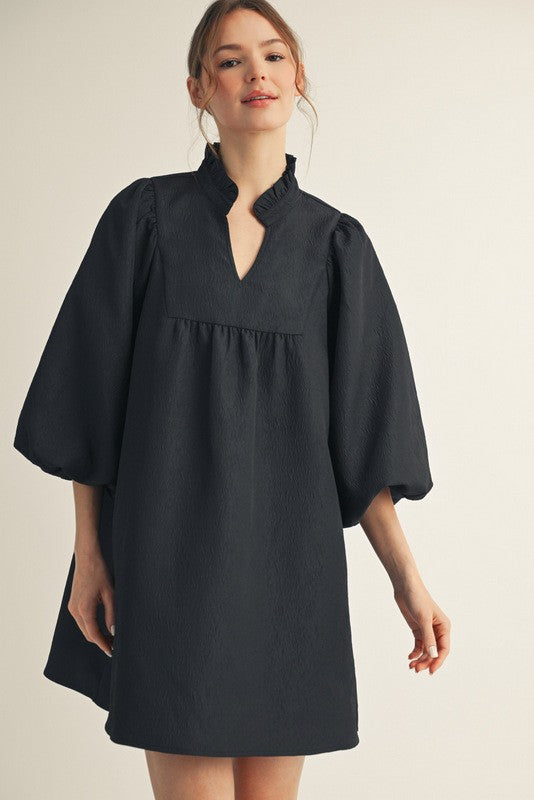 Textured Babydoll Dress