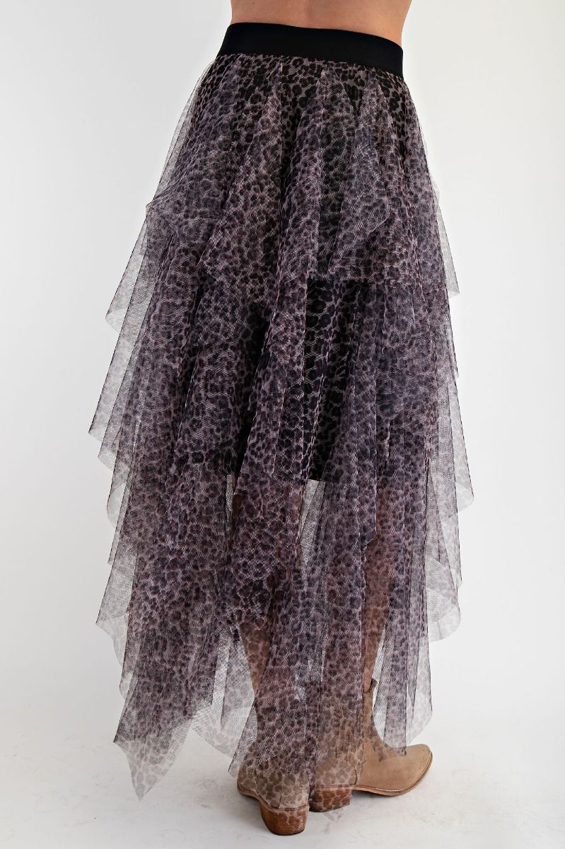 Leopard Mesh Skirt