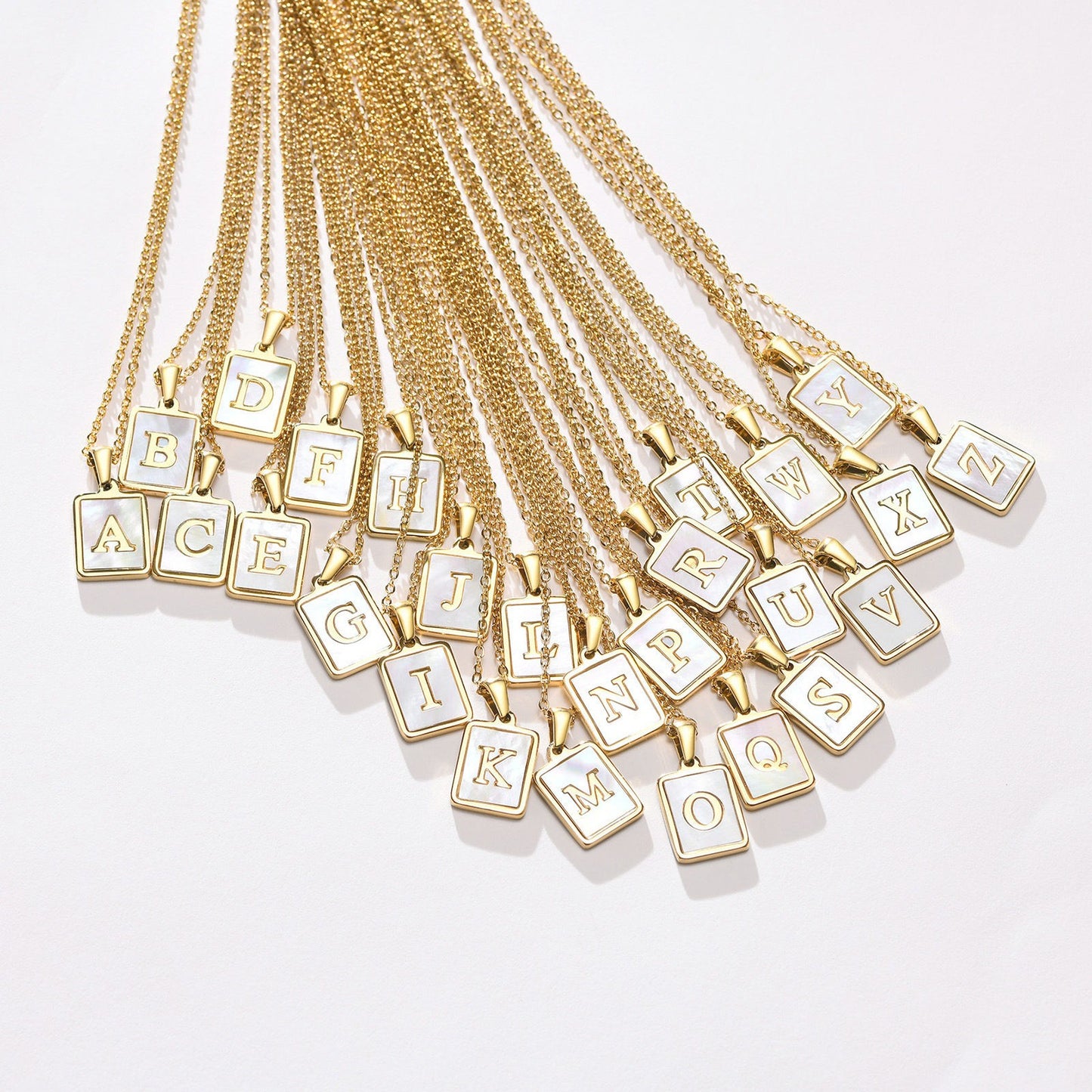 Mother of Pearl Initial Necklaces