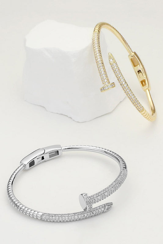 Pave' Nail Hinge Bracelet