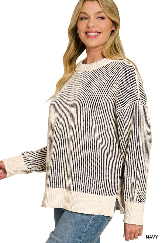 Navy Ribbed Sweater