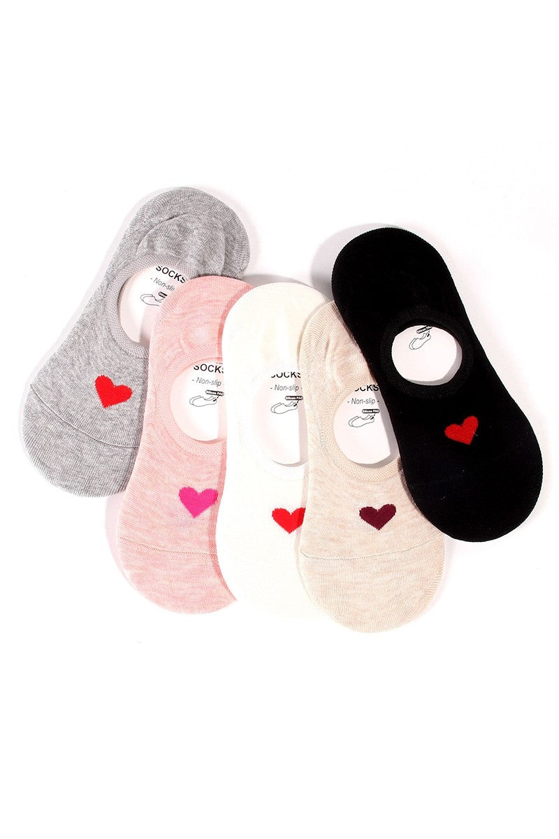 No Show Heart Socks