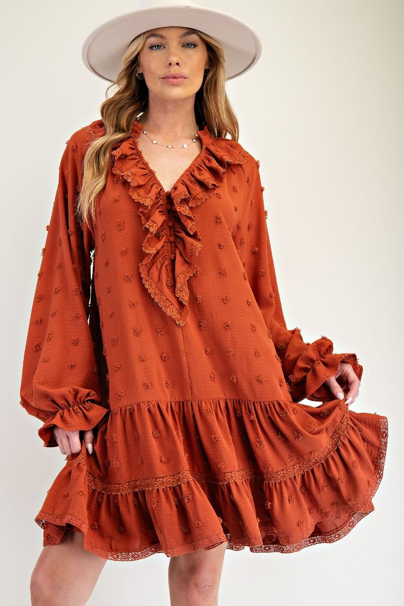 Swiss Dot Ruffle Dress