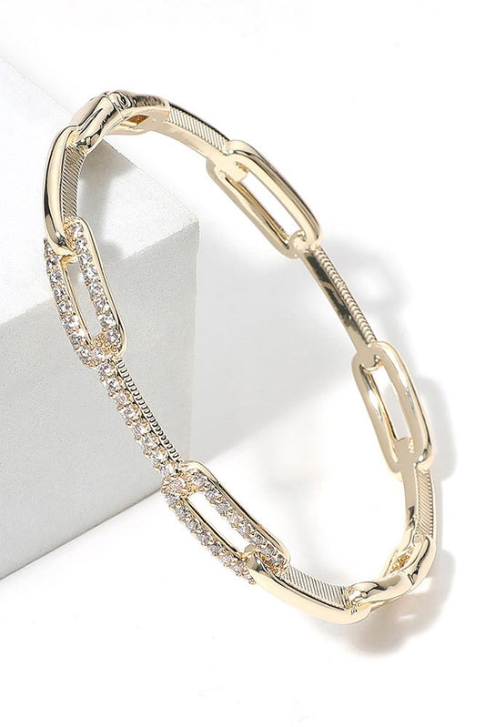 Paperclip hinged Bangle Bracelet