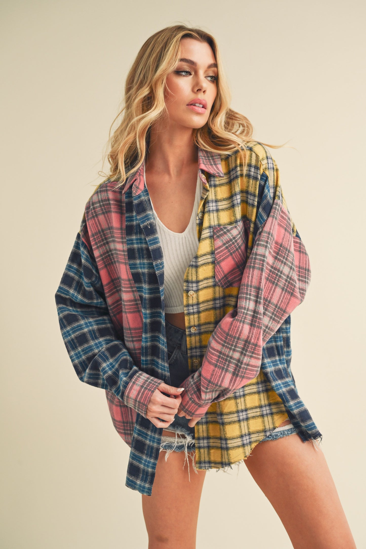 Pink Patchwork Plaid Flannel