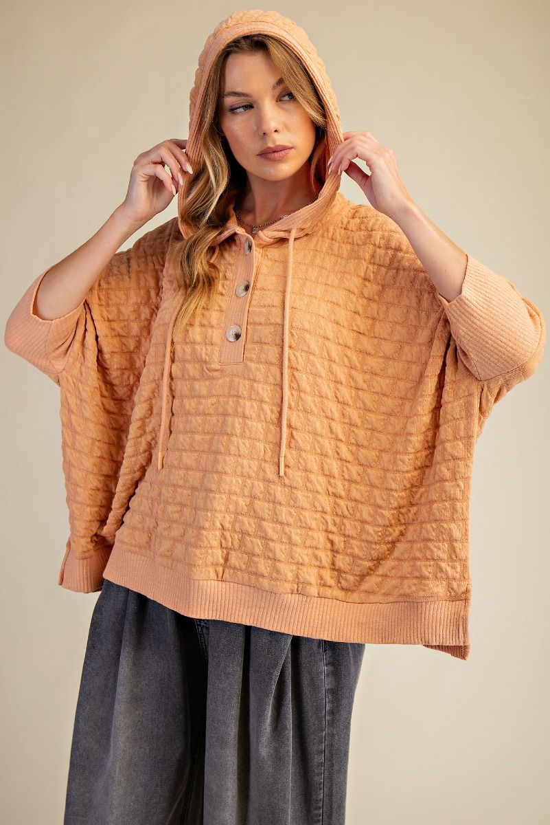 Textured Boxy Hoodie
