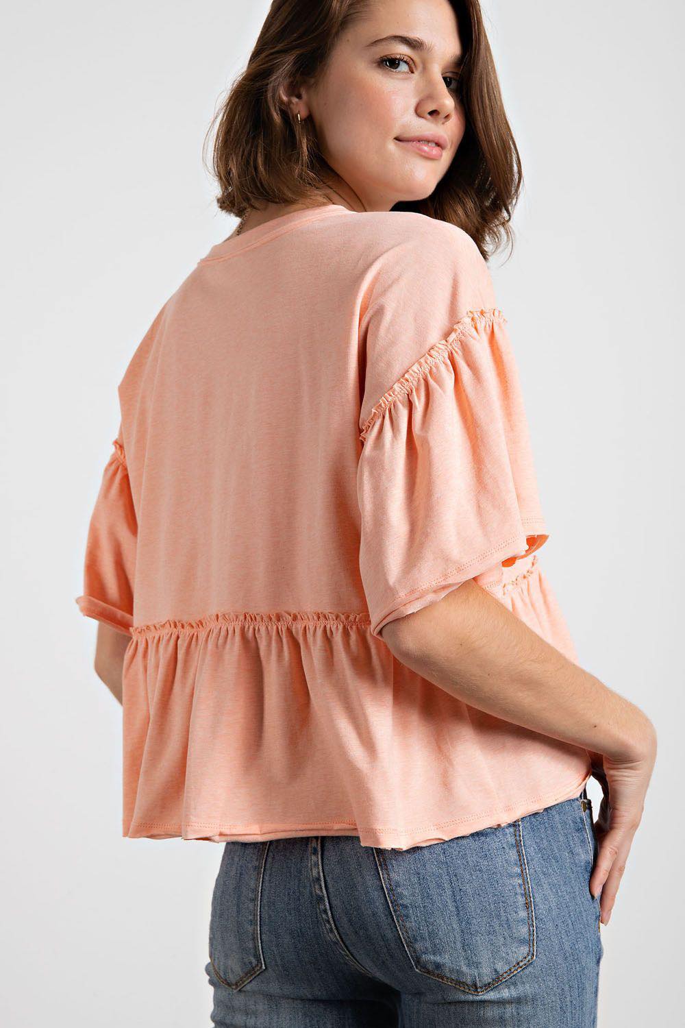 Peach Peplum Top