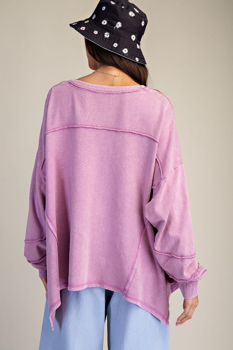 Dusty Rose Shark Bite Top