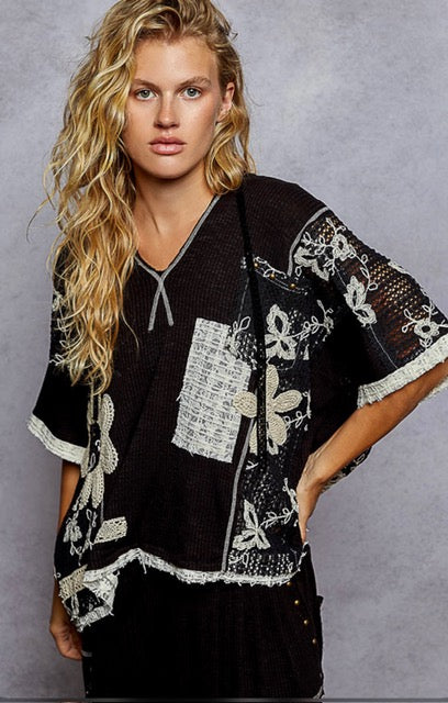 Lace Accent Hoodie