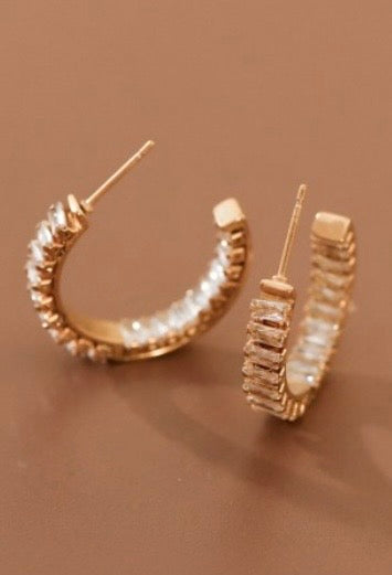 Rhinestone Hoop Earrings